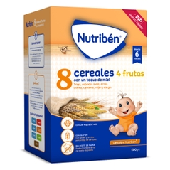 NUTRIBEN PAPILLA 8 CEREALES CON MIEL Y FRUTAS 600GR
