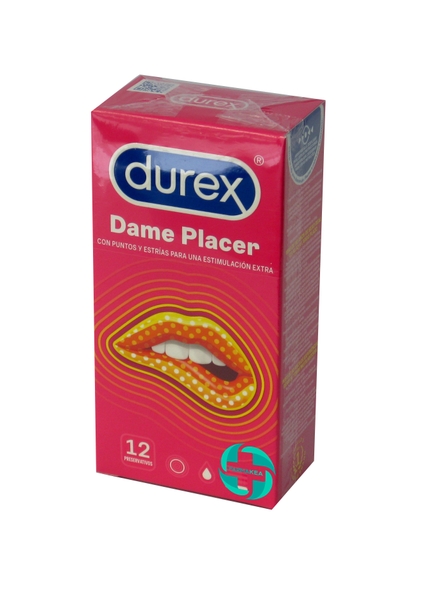 PRESERVATIVOS DUREX DAME PLACER CON PUNTOS Y ESTRIAS 12 UND