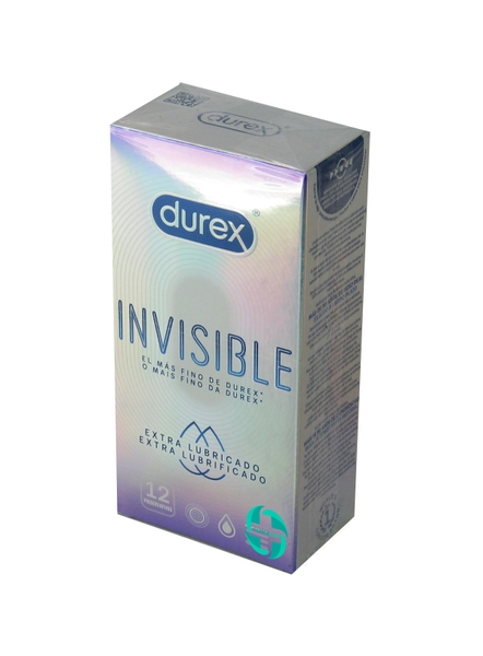 PRESERVATIVOS DUREX EXTRA LUBRICADO LOVE SEX INVISIBLE EXTRA FINO 12 UNIDADES