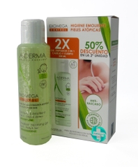 A-DERMA EXOMEGA CONTROL DUPLO GEL LIMPIADOR 2 EN 1 CUERPO Y CABELLO 2X500ML
