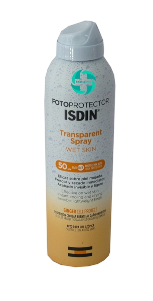 FOTOPROTECTOR ISDIN TRANSPARENT SPRAY WET SKIN 50+ 250ML