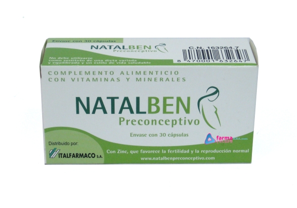 NATALBEN PRECONCEPTIVO FAVORECEDOR DE LA FERTILIDAD 30 CAPSULAS