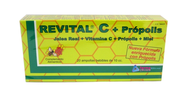 REVITAL C JALEA REAL+VITAMINA C+PROPOLIS Y MIEL 20 AMPOLLAS 10CC