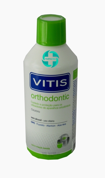 COLUTORIO VITIS ORTHODONTIC SIN ALCOHOL SABOR MANZANA MENTA 500ML