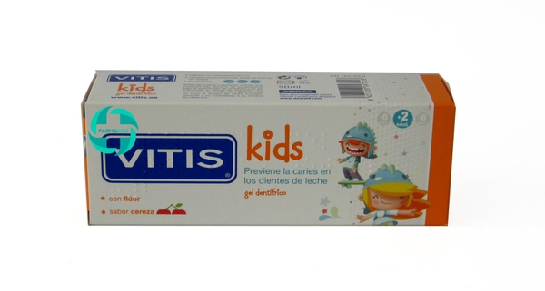 VITIS KIDS GEL DENTÍFRICO GEL SUAVE SABOR CEREZA +2 AÑOS 50ML