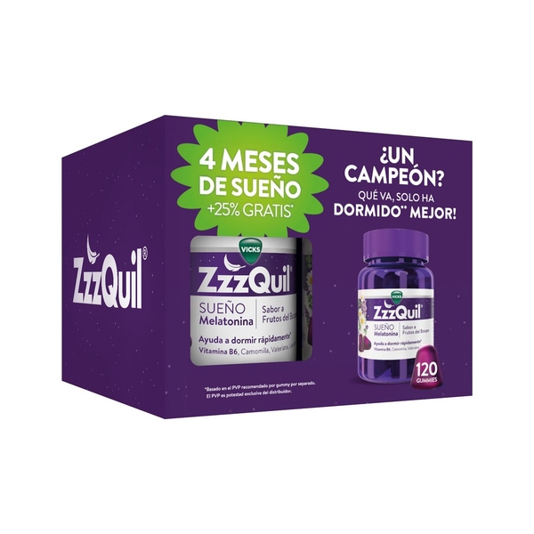 ZZZQUIL MELATONINA 90+30 GOMINOLAS 